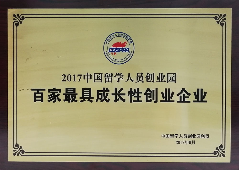                             100 Growing Businesses by Chinese Overseas-educated Entrepreneurs (Bronze), 2017
                        